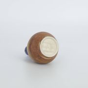 Petit vase de collection scandinave moderne du milieu du siècle en grès bleu et marron par Gunnar Borg