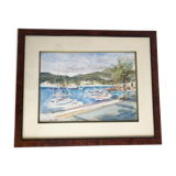 Watercolor port view