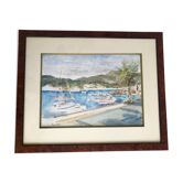 Watercolor port view