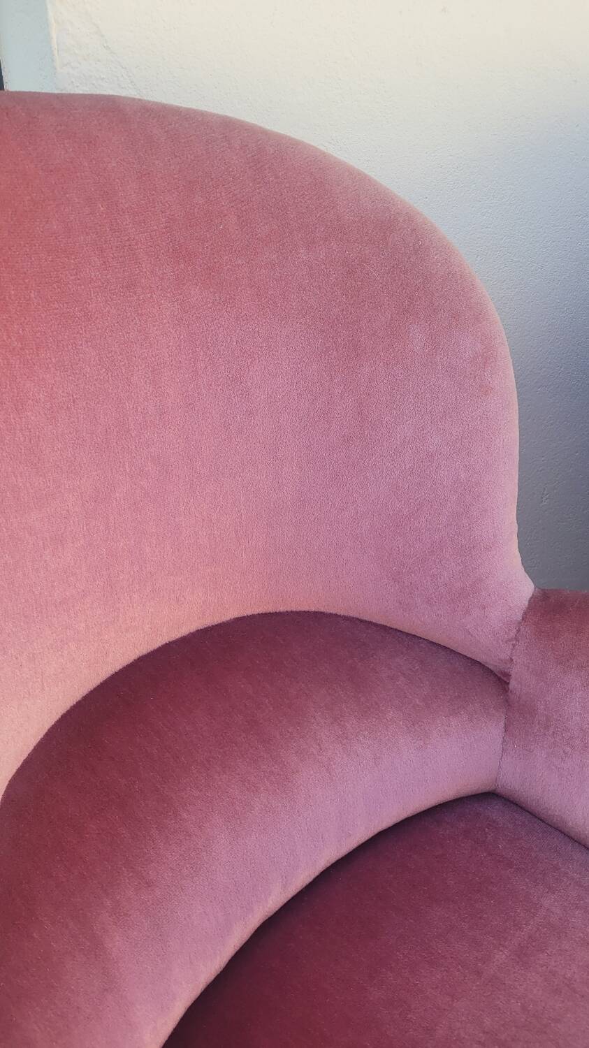 Série de 4 Fauteuils crapauds en velours ancien 1930s