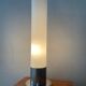 Vintage lamp in opaline and brushed aluminum