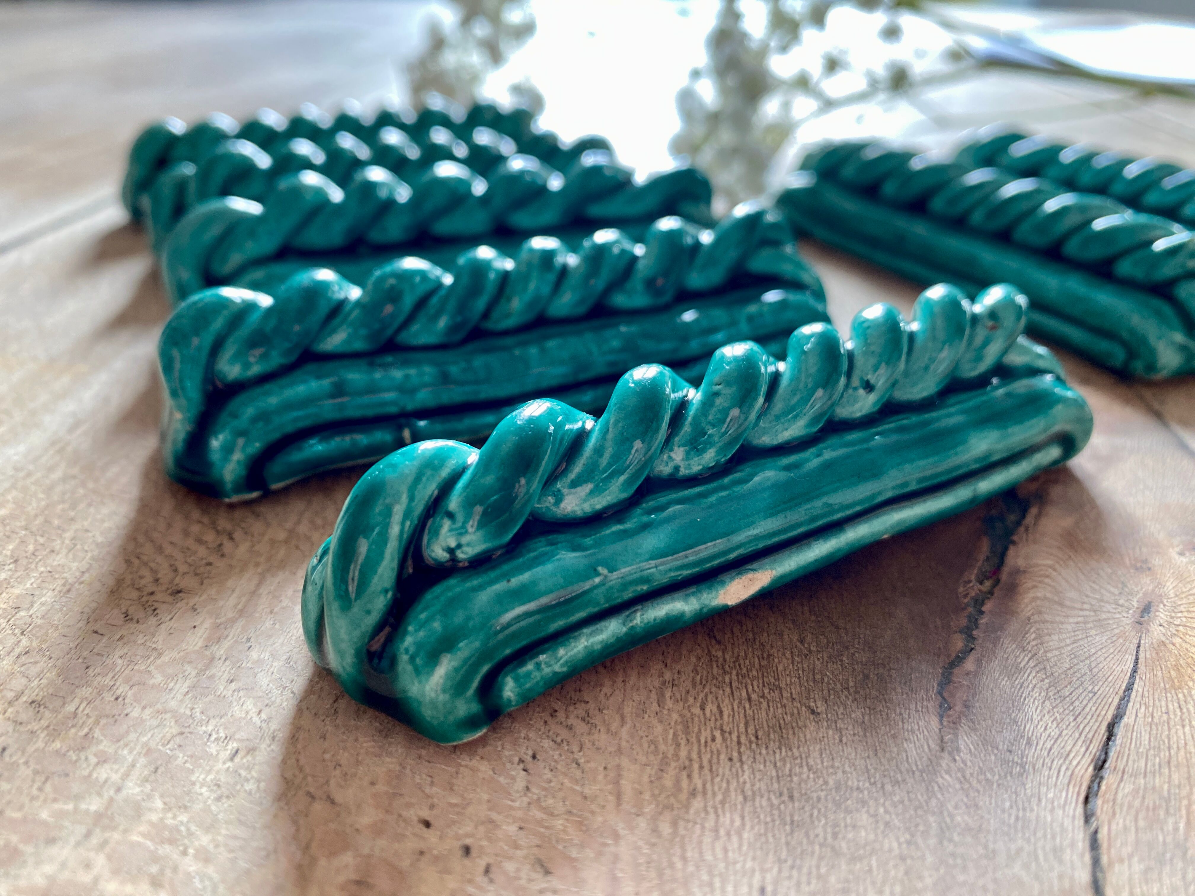 Set of 7 vintage ceramic knife holders