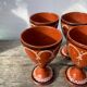 6 earthenware stemmed glasses / handcrafted ceramic work