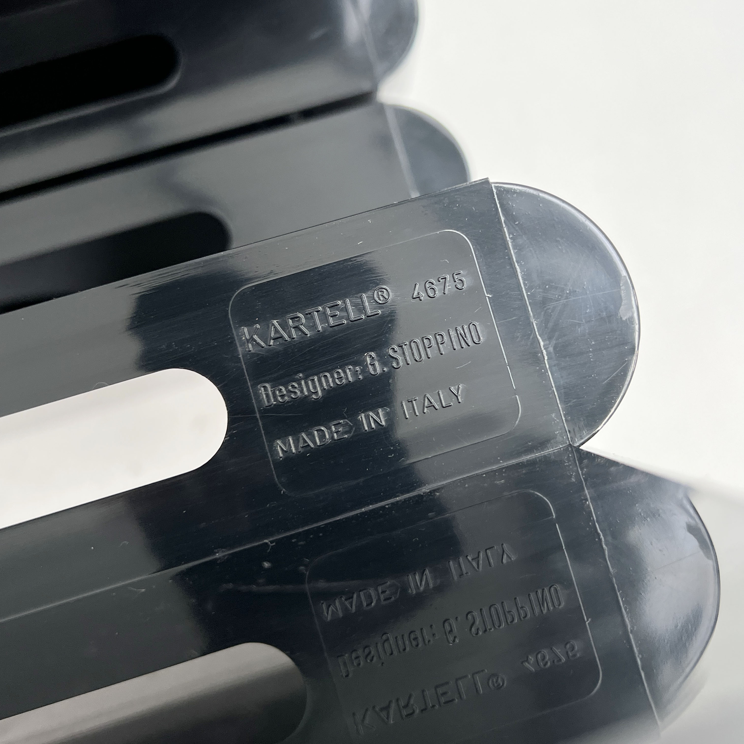 Black magazine rack by Giotto Stoppino for Kartell, 1970