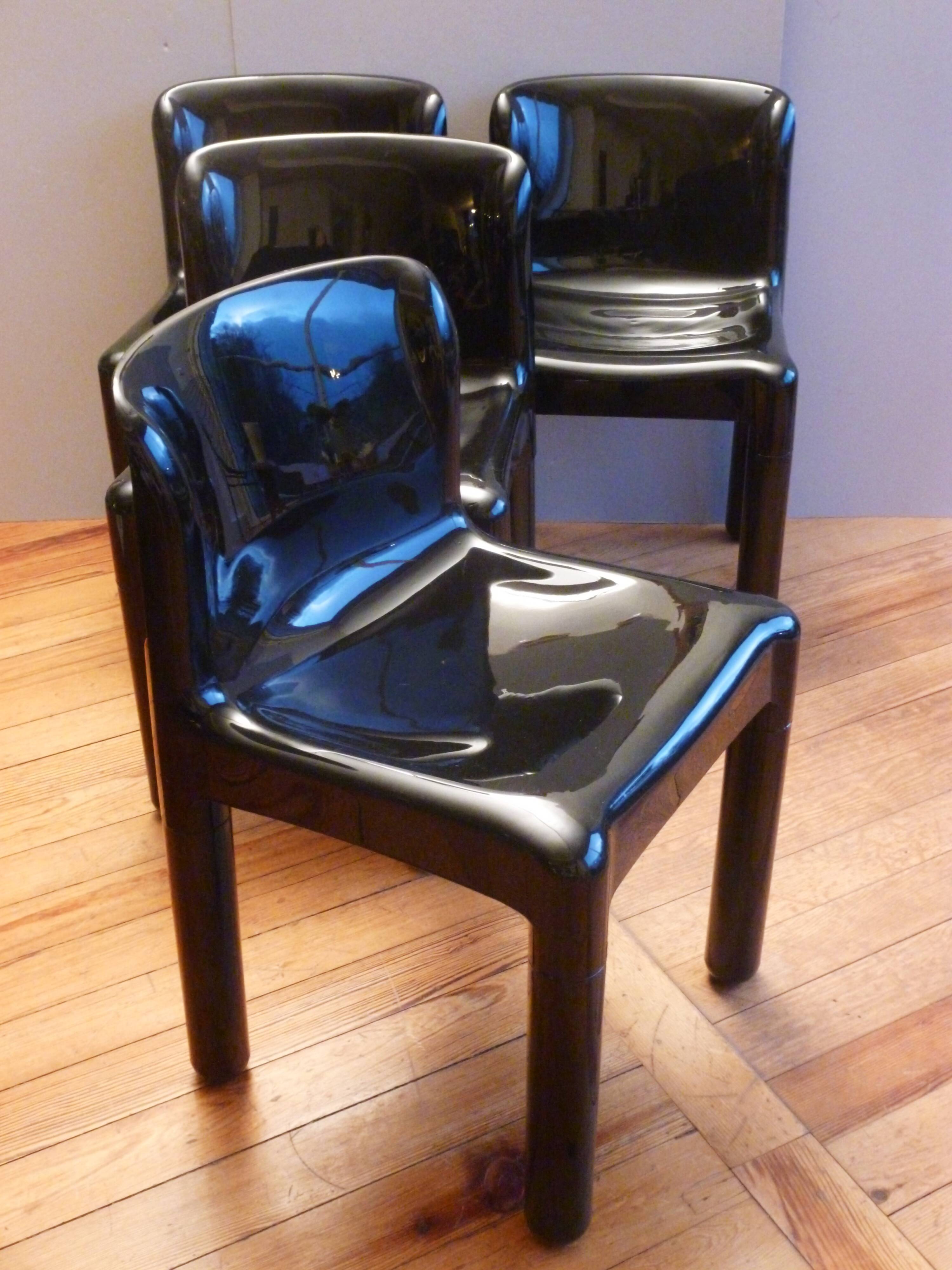 Four chairs, by Carlo Bartoli, model "4875", Kartell edition, 1970s