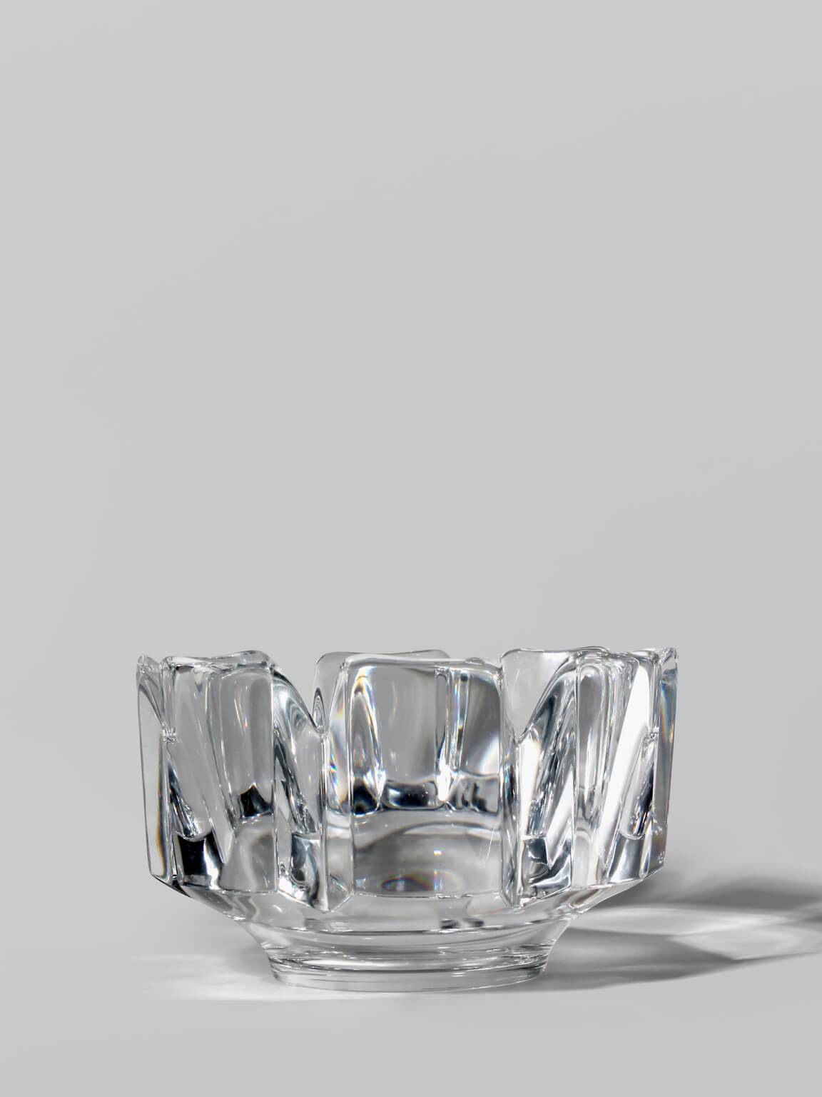 Lars Hellsten "Corona" Grand Bol en Cristal Plein, Pour Orrefors, Suède