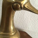 Duck book holders in brass
