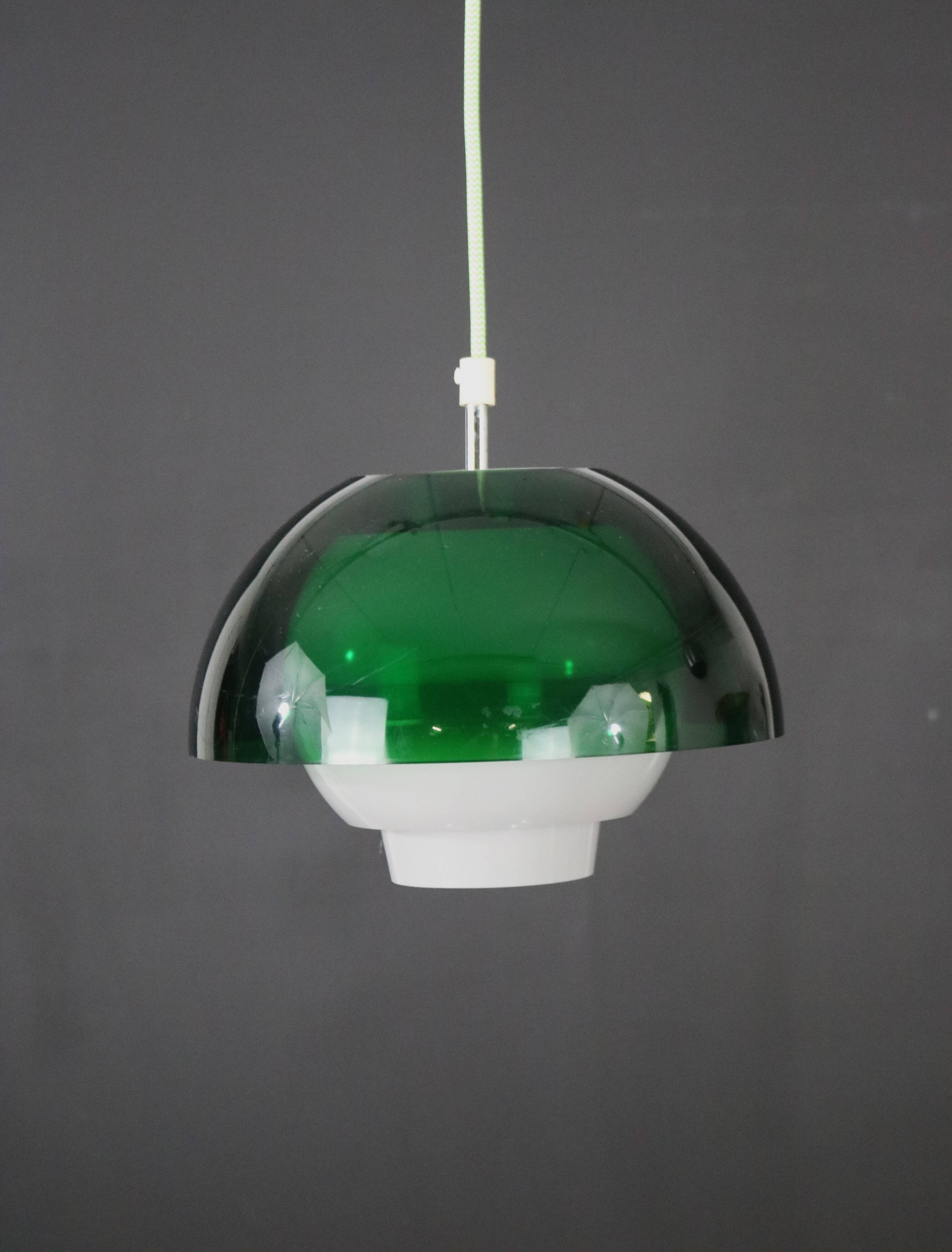 Great looking acrylic pendant lamp by Bent Karlby for ASK Lightings - Model Ergo - Denmark 70's