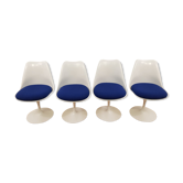 Chaises Tulip blanche par Eero Saarinen pour Knoll 1960