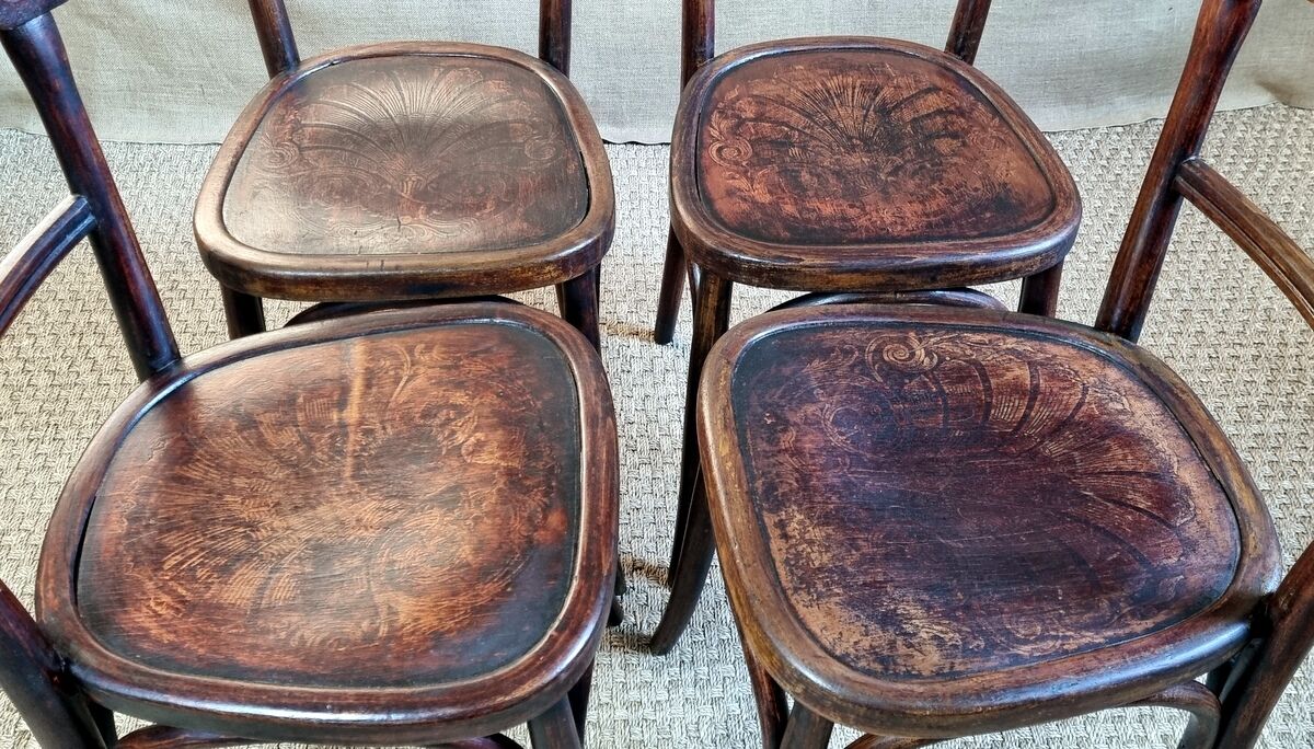 4 chaises bistrot Japy et Delbos début XXe