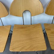 6 Mikado chairs 1800, stackable, design by Walter Leeman for Kusck&co.