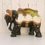 Former majolica slurry elephant planter