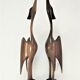 Pair of birds sculptural solid wood design 60s-70s