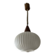 Louis Kalff pendant light in opaline and teak from the 1960s