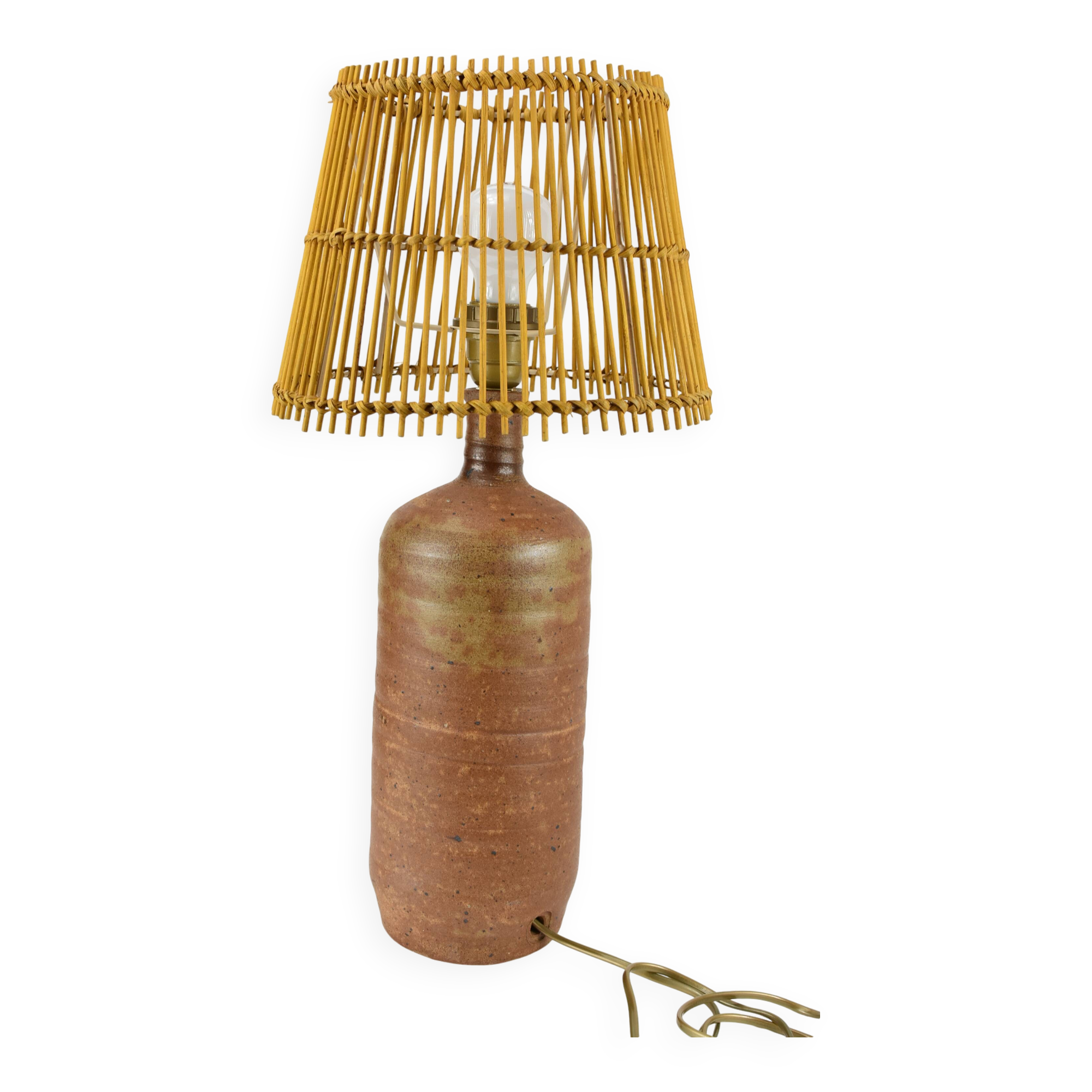 Brown stoneware lamp