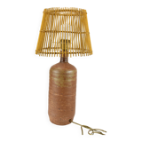 Brown stoneware lamp