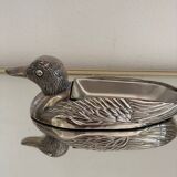Silver-plated zoomorphic foie gras dish