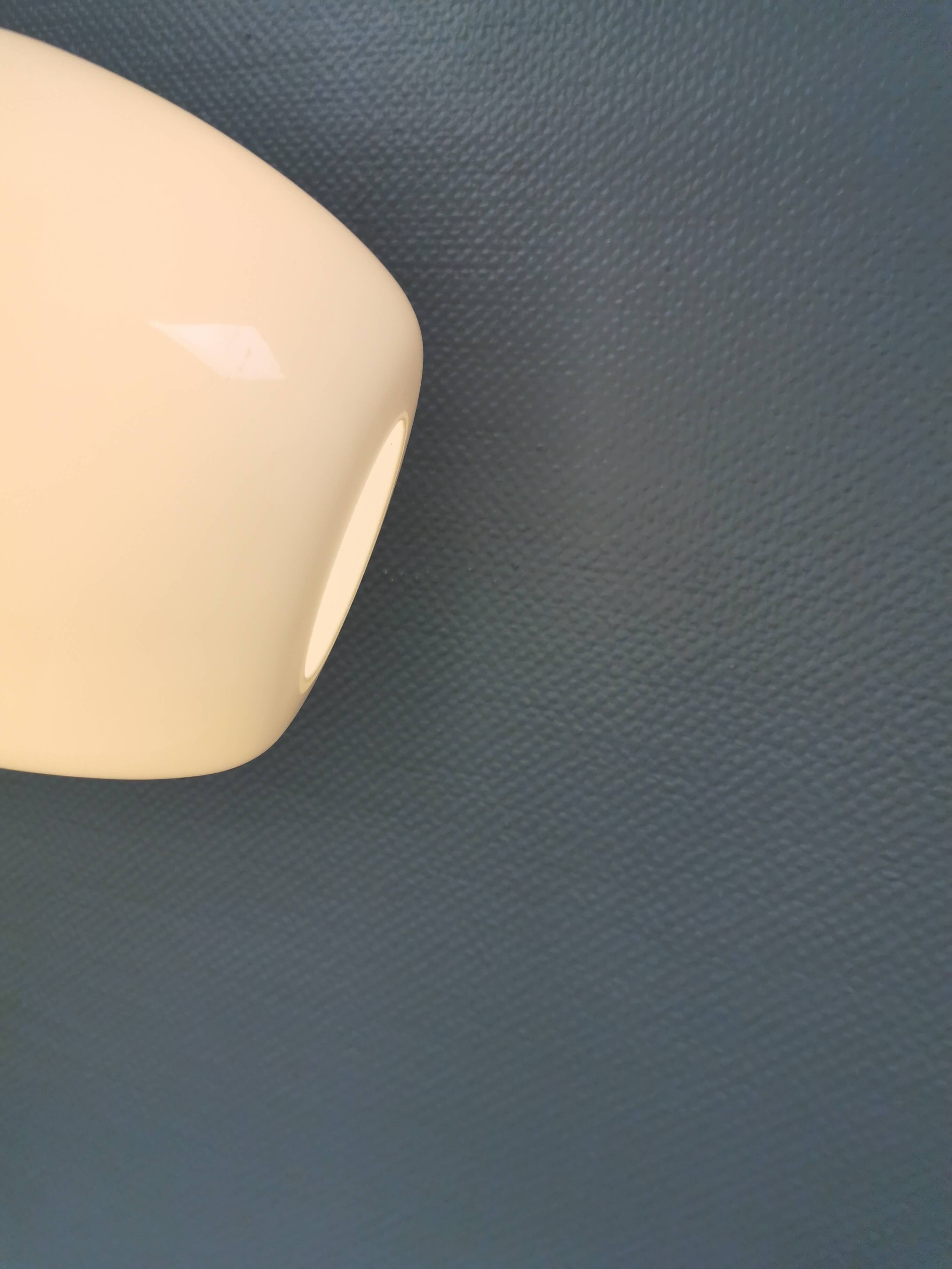 Hanging lamp in opal glass with brass top from Danish Fog&Mørup 1970s