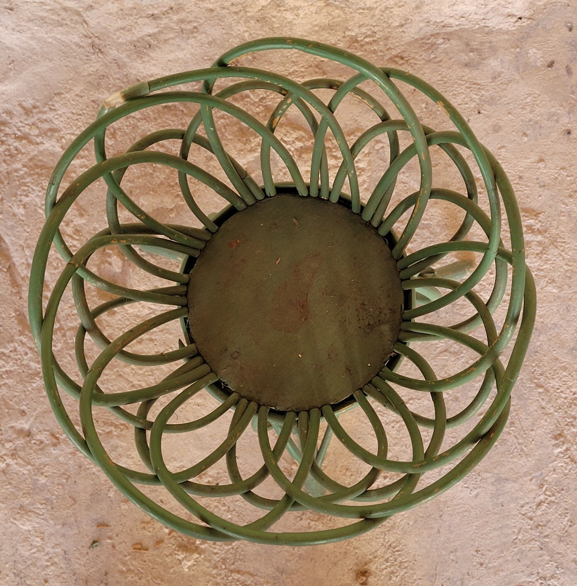 Vintage bamboo and rattan plant holder from the 50/60s