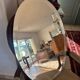 Vintage Oval Mirror Bevelled Glass Frameless – 1950s