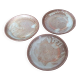 3 stoneware dessert plates
