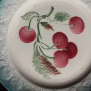 Small plates Barbotine Cherries K & G Saint Clément