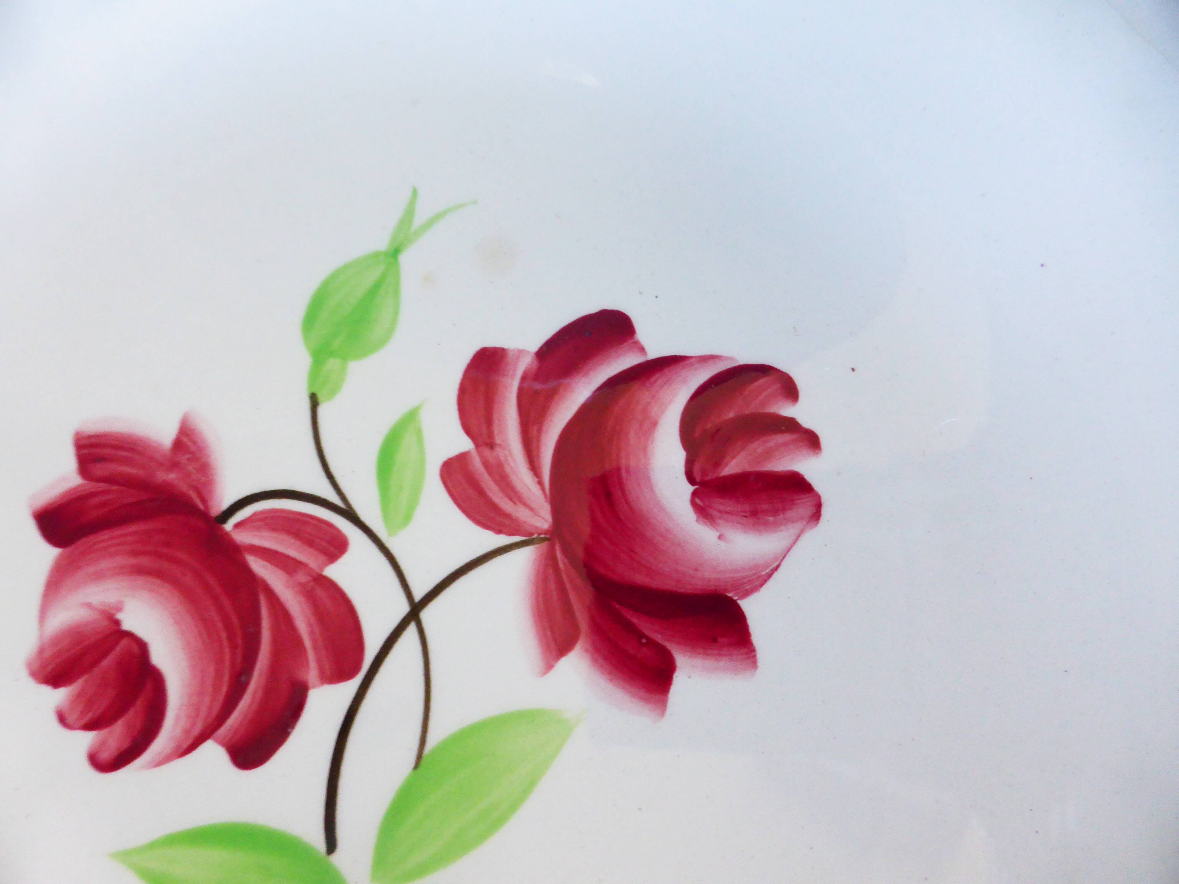 4 K and G Luneville soup plates, Rose Mai model 2106204