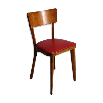 Vintage red skaï bistro chair