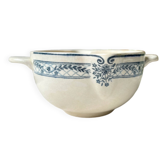 Vintage gravy boat Terre de fer bleu Salins model Arbois Ennege