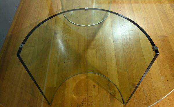 Table Ovale en Verre, attribuée à la maison Fiam, Italie – 1980