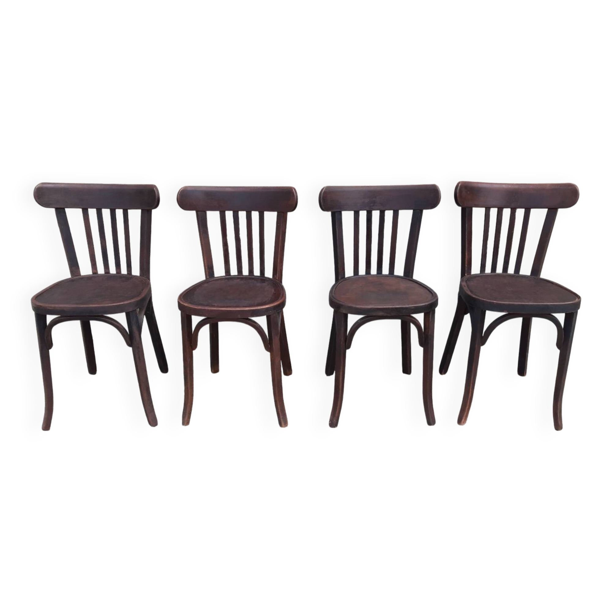 Chaises bistrot Baumann, années 50. (Lot de 4)
