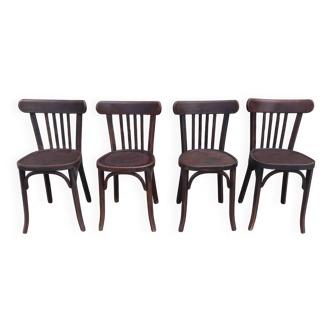 Chaises bistrot Baumann, années 50. (Lot de 4)