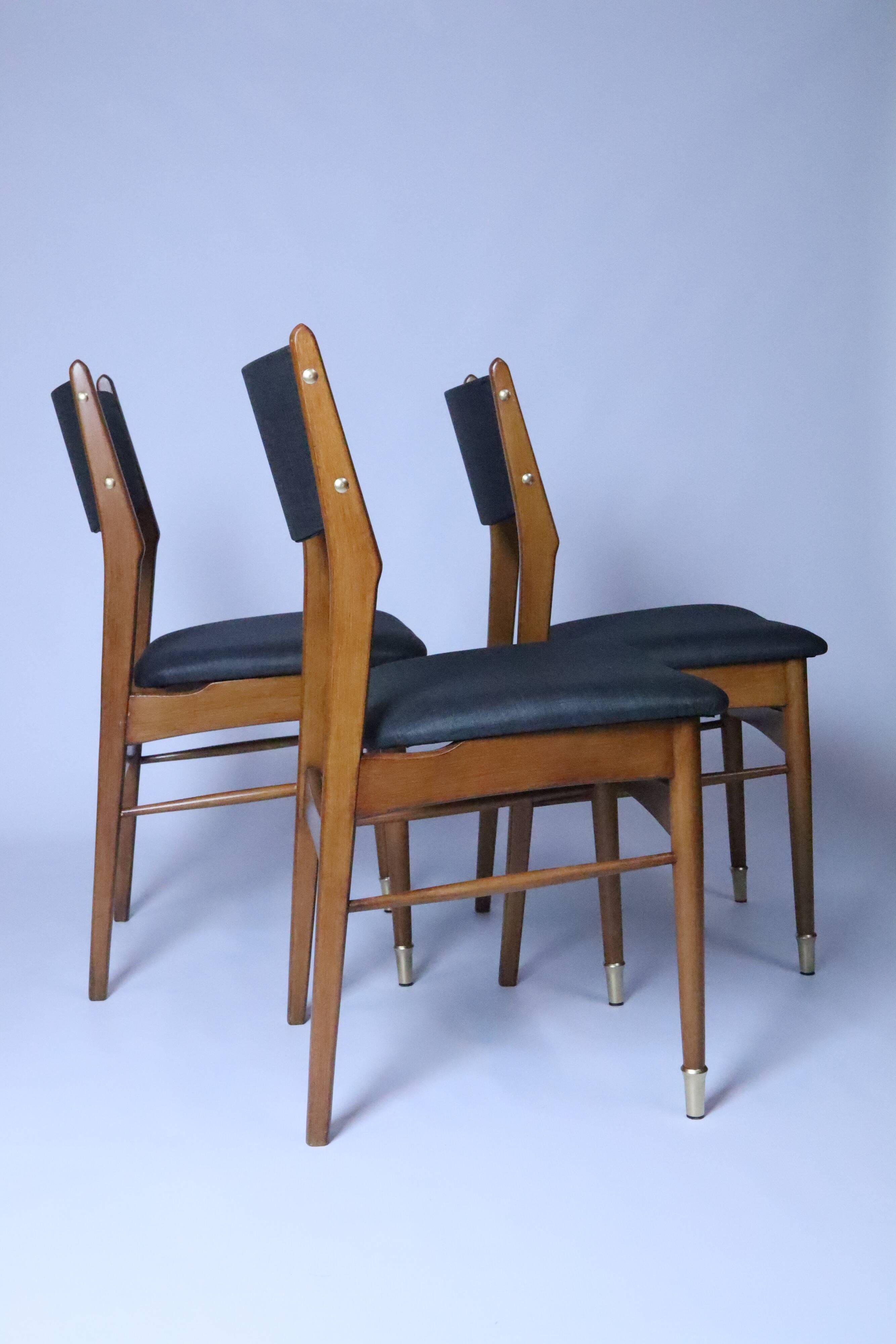 Lot de 6 chaises scandinaves pour salle à manger, tissu gris acier, facile d'entretien