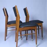 Lot de 6 chaises scandinaves pour salle à manger, tissu gris acier, facile d'entretien