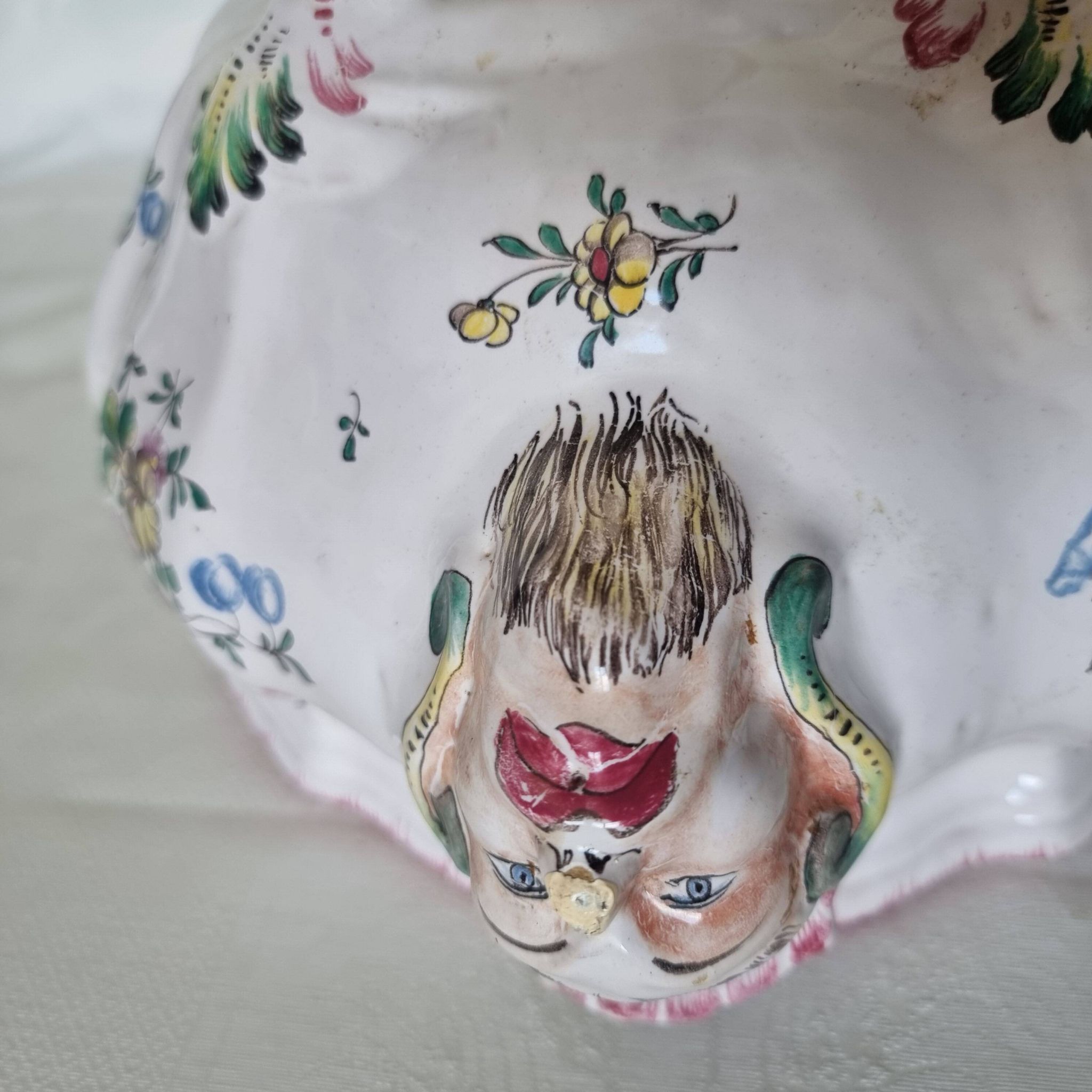 Antique 18th century Marseille earthenware planter by Veuve Perr