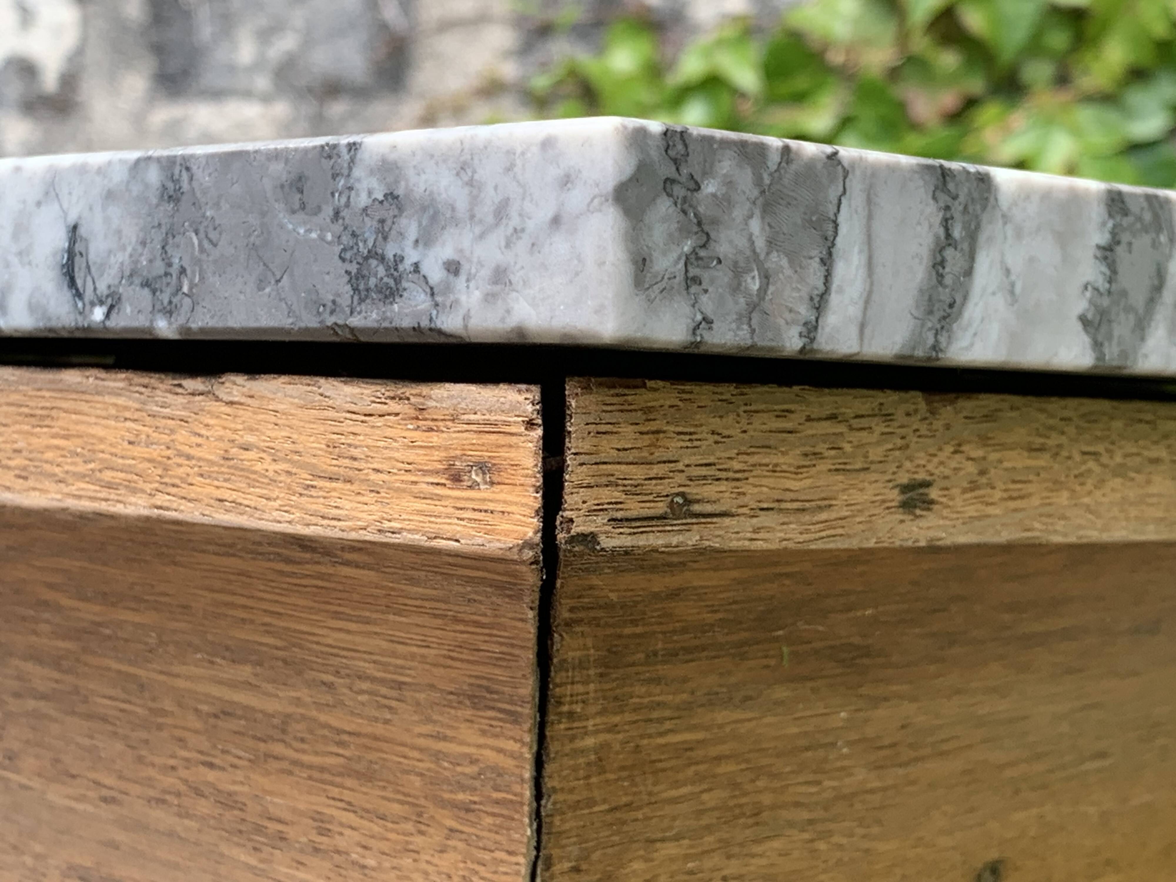 Empire high chest of drawers in solid raw oak