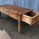 Antique Rustic Solid Cherry Farmhouse Table with 3 Drawers and 1 Pull Out