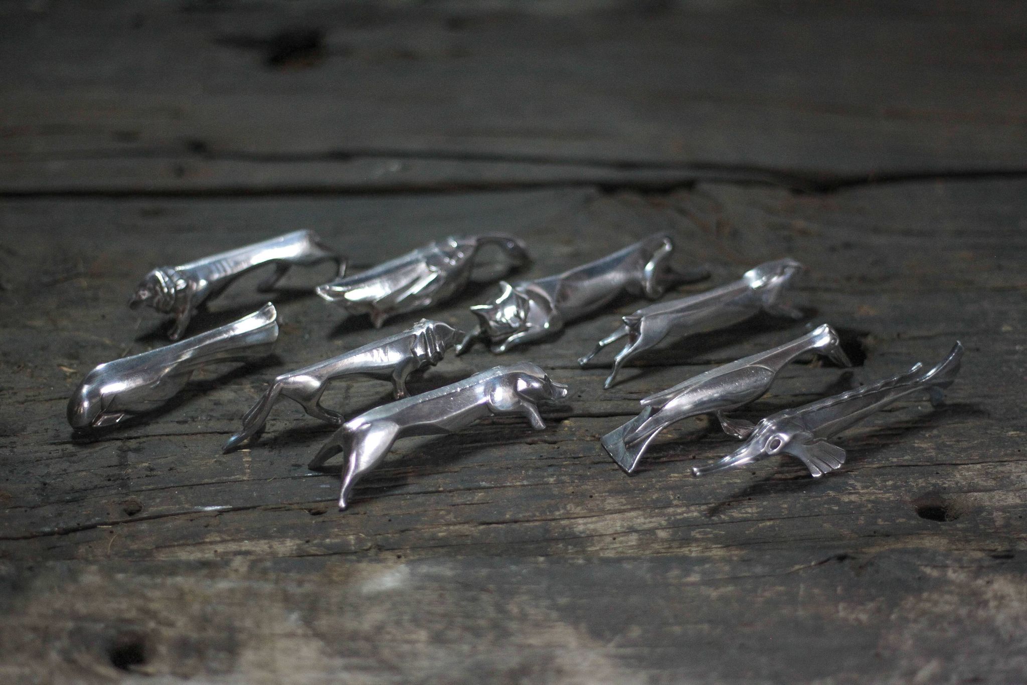vintage Gallia knife rest X 9, zoomorphic knife rest, cutlery holder