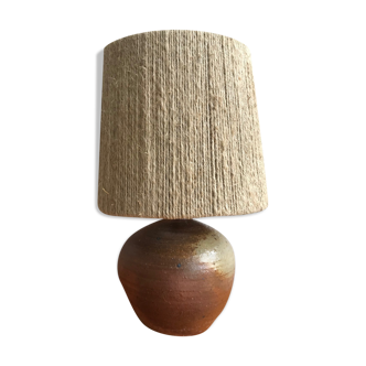 Sandstone lamp, rope lampshade