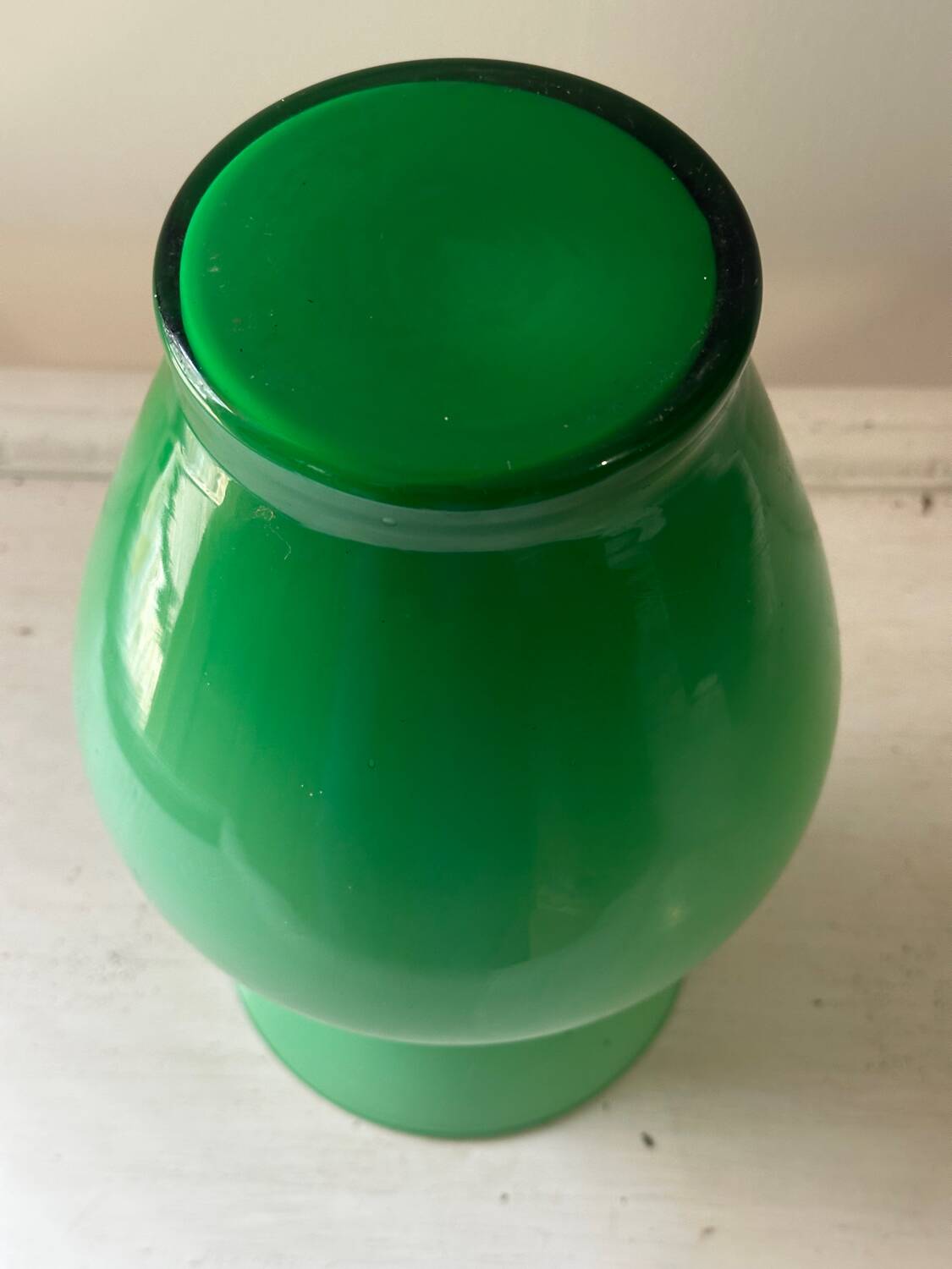 Vintage green opaline vase