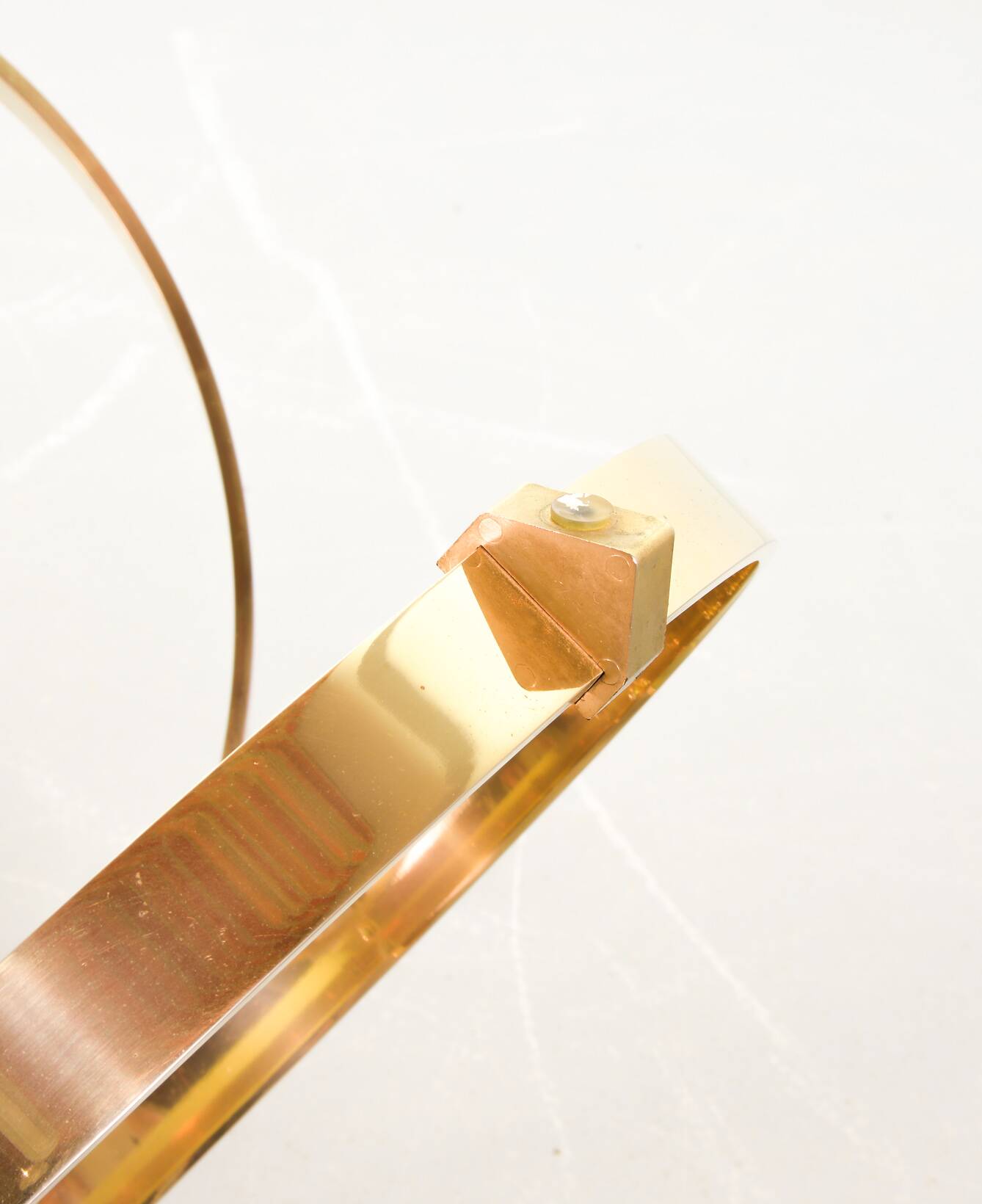 Knut Hesterberg Round Brass Coffee Table with Smoked Glass Top Germany, 70s