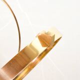 Knut Hesterberg Round Brass Coffee Table with Smoked Glass Top Germany, 70s