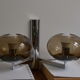 Paires d'appliques Sciolari double verre fumé chrome 70s