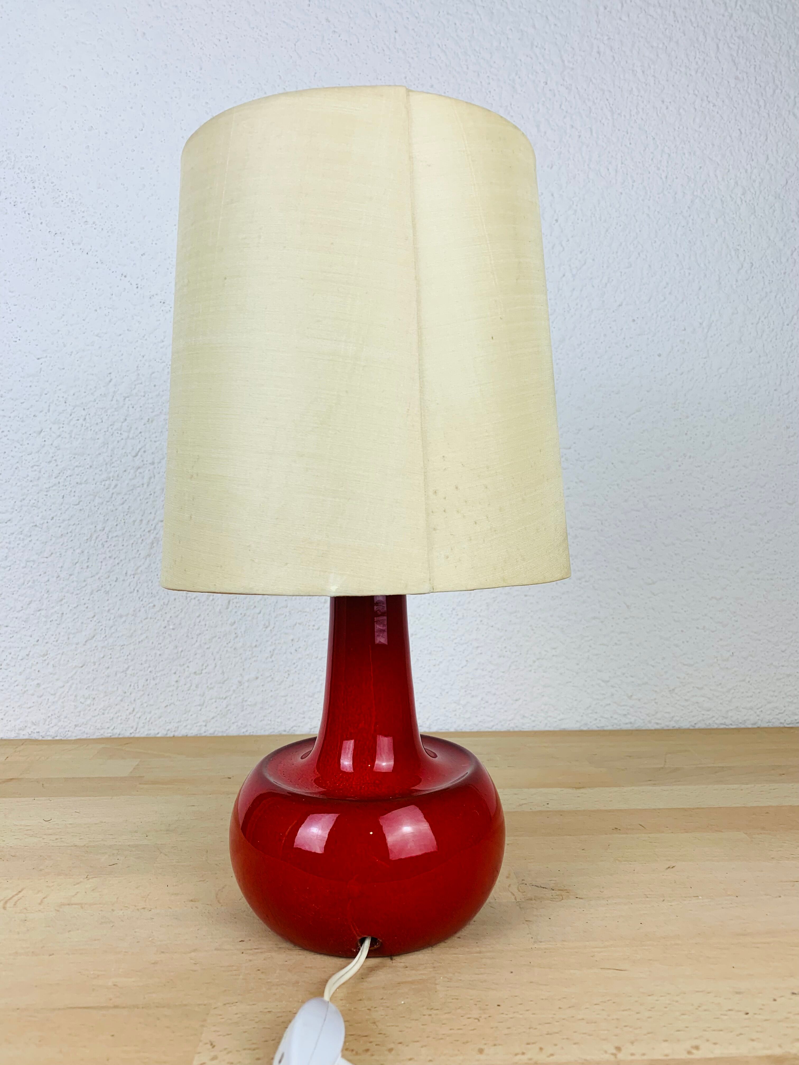 Vintage red ceramic lamp