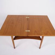 Folding table - Teak & Beech - Brass fittings - Børge Mogensen - Søborg Furniture Factory - 1950s