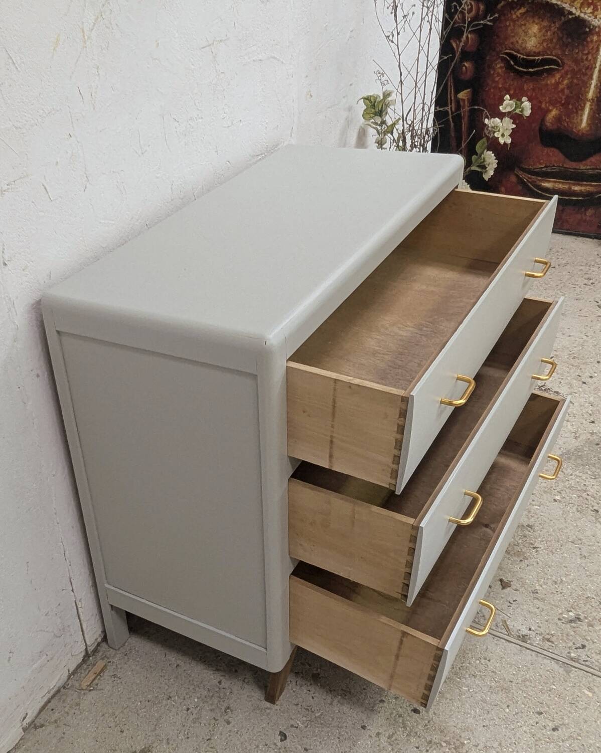 Compass Foot Chest of Drawers 1960 Vintage Design