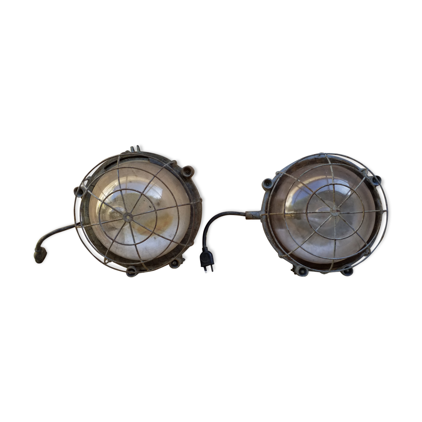 Pair of passageway wall lamps