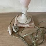 Pied de lampe en onyx rose et blanc