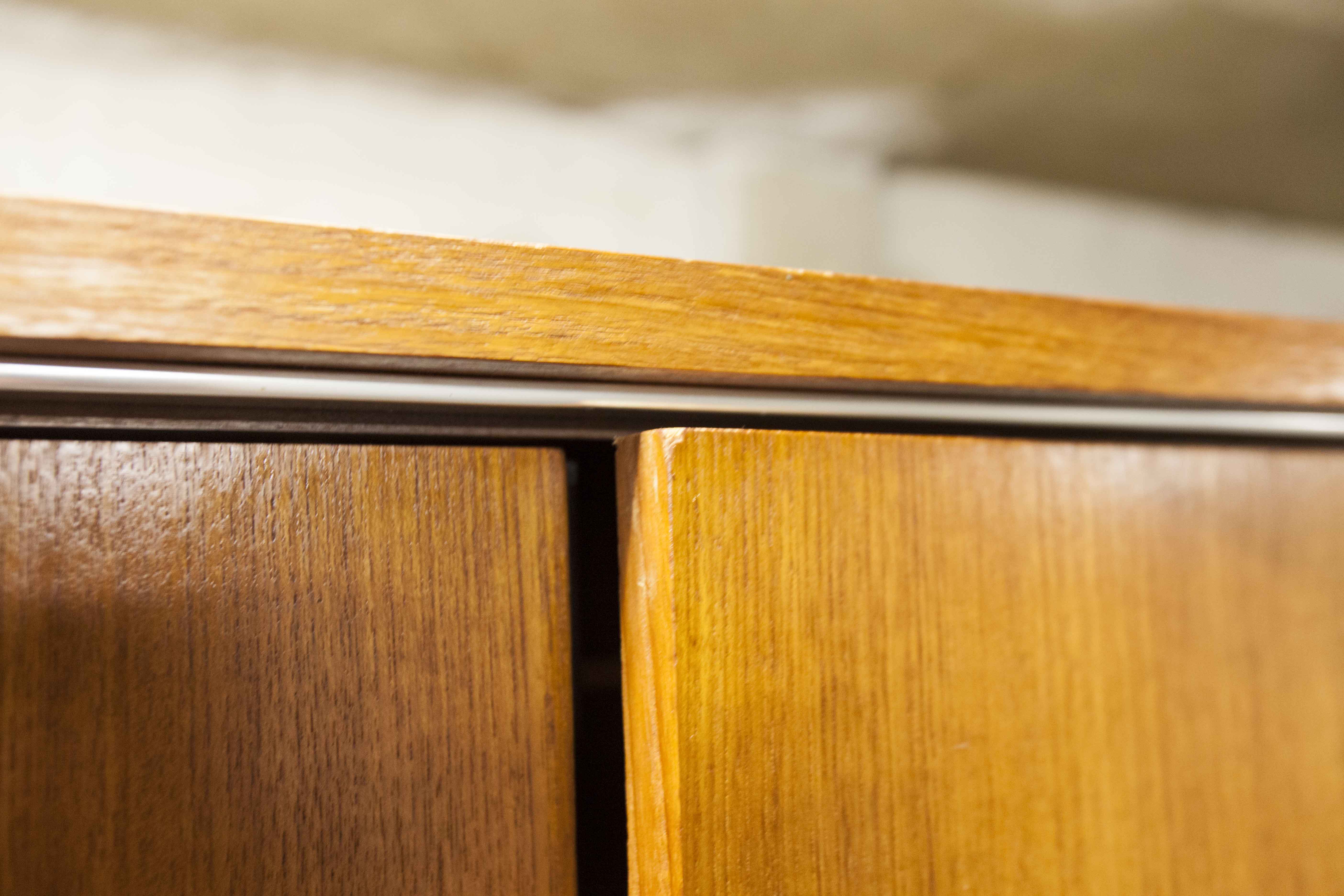 Wardrobe 1970 teak 4 doors half wardrobe half shelf 182 cm