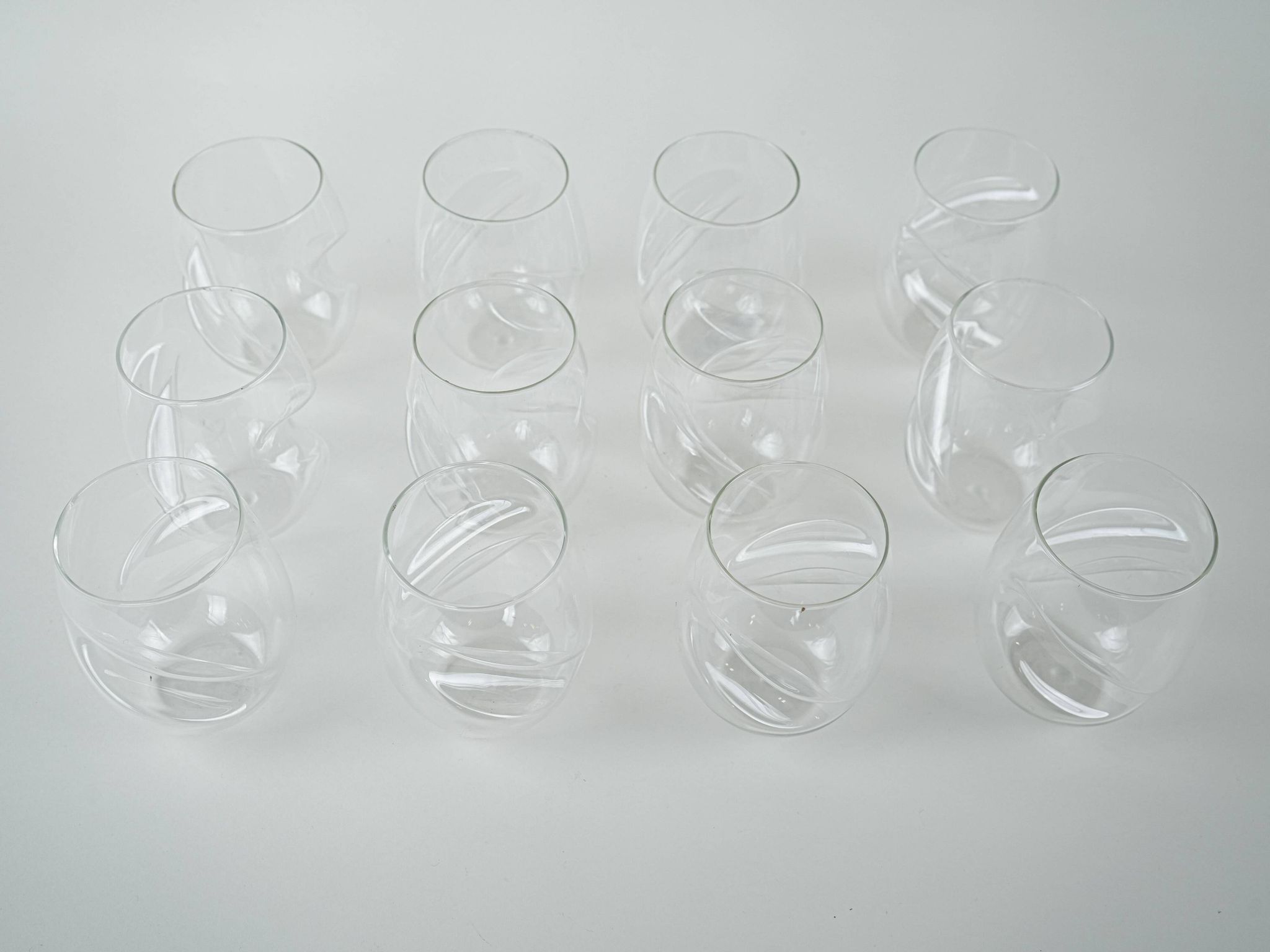 Ensemble de verres, design danois, années 1970, fabriqué au Danemark.